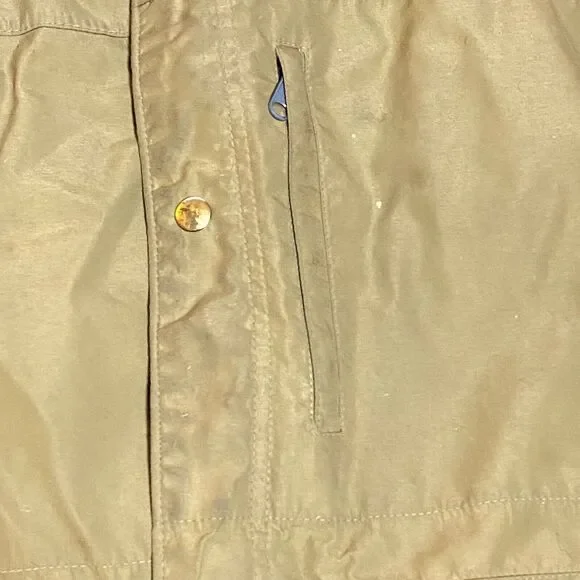 Vintage Holubar Gore tex hooded rain jacket cargo pockets work stains Large - Picture 9 of 12